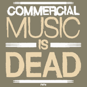 Commercial Music Is Dead - Męska Koszulka Jasno Szara