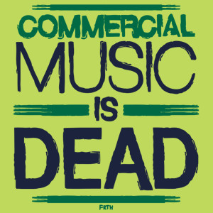 Commercial Music Is Dead - Męska Koszulka Jasno Zielona