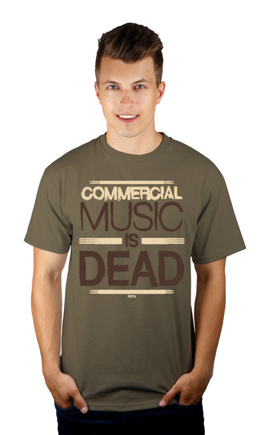 Commercial Music Is Dead - Męska Koszulka Khaki
