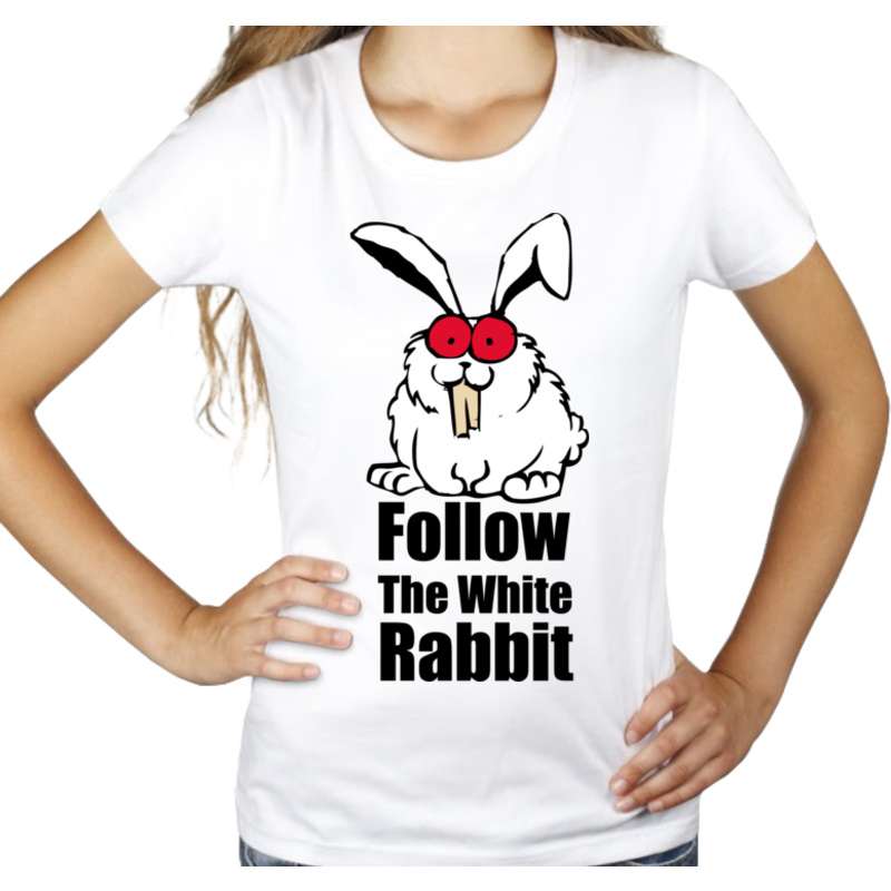 Crazy Bunny - Królik - Damska Koszulka Biała