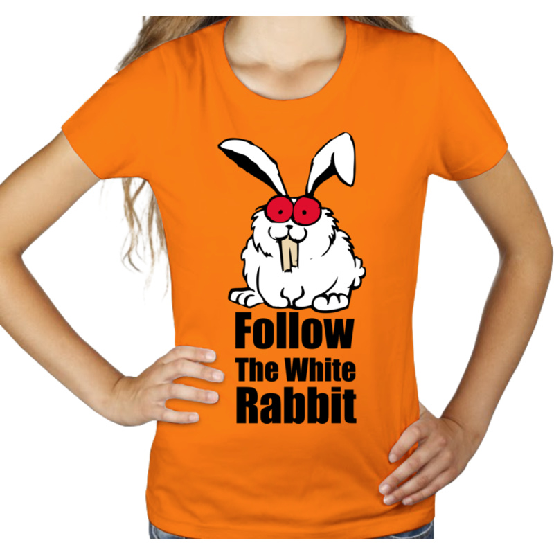Crazy Bunny - Królik - Damska Koszulka Pomarańczowa