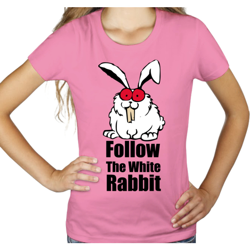 Crazy Bunny - Królik - Damska Koszulka Różowa