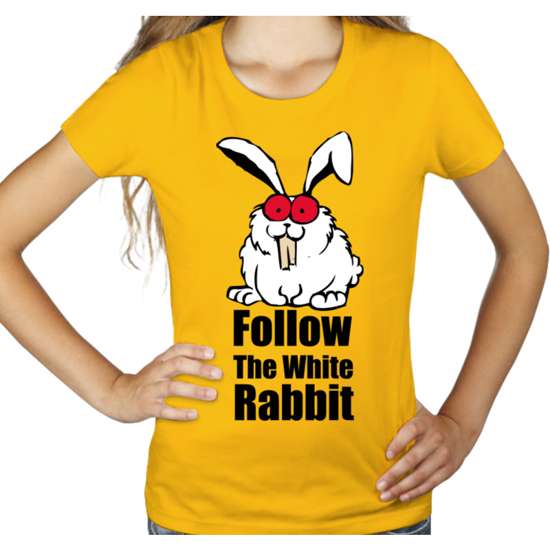 Crazy Bunny - Królik - Damska Koszulka Żółta