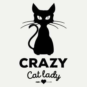 Crazy Cat Lady - Damska Koszulka Biała