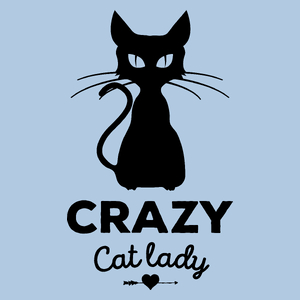 Crazy Cat Lady - Damska Koszulka Błękitna