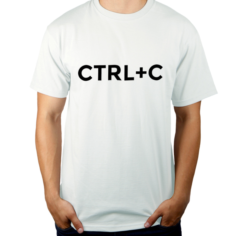Ctrl + C - Kopiuj - Męska Koszulka Biała