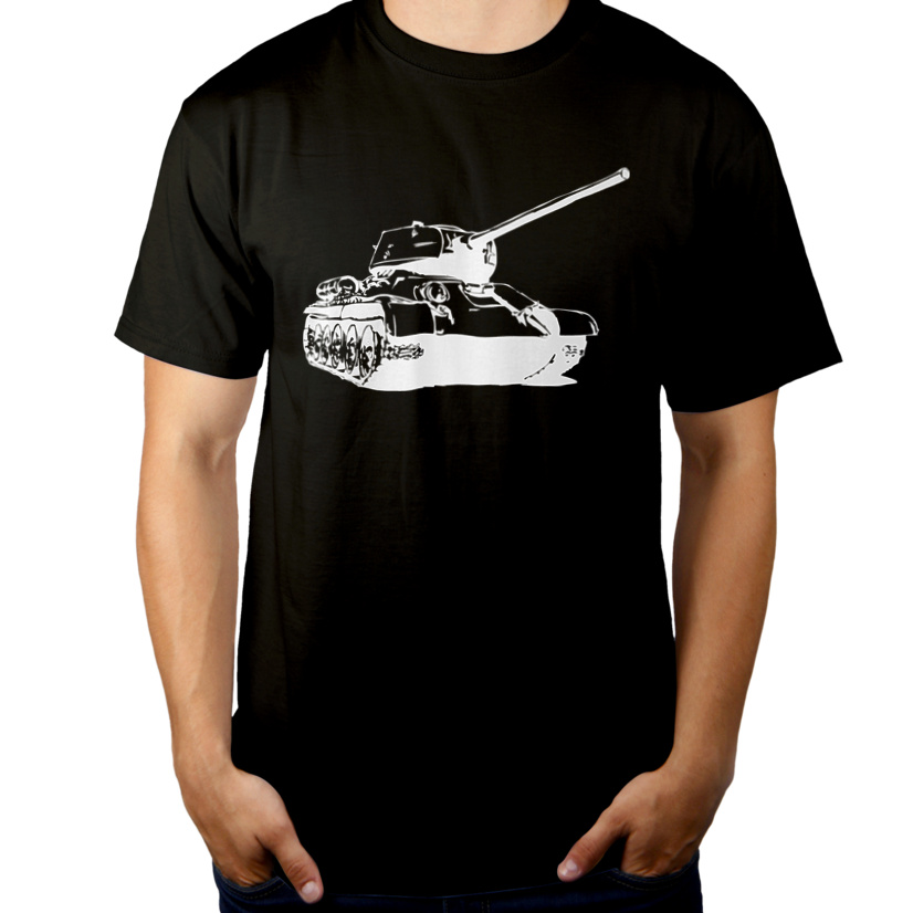 Czołg T34 - Męska Koszulka Czarna