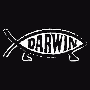 Darwin fish - Męska Bluza z kapturem Czarna