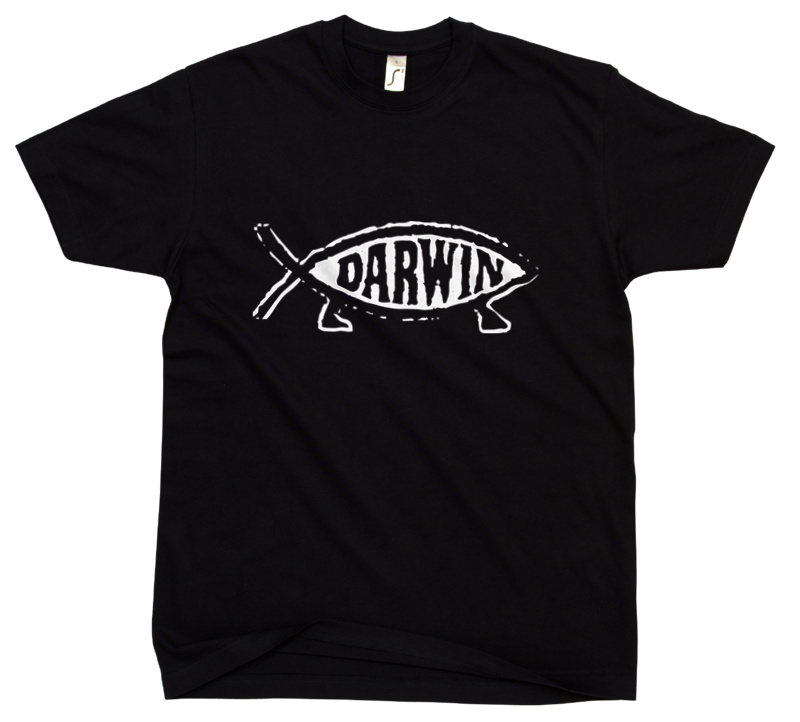 Darwin fish - Męska Koszulka Czarna