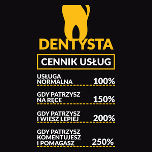 Dentysta - Cennik Usług - Męska Bluza z kapturem Czarna