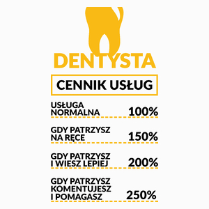 Dentysta - Cennik Usług - Poduszka Biała