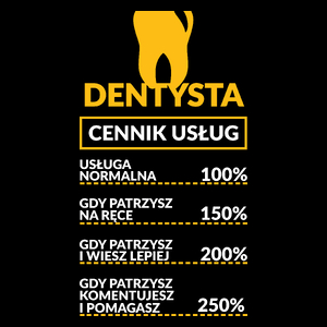 Dentysta - Cennik Usług - Torba Na Zakupy Czarna