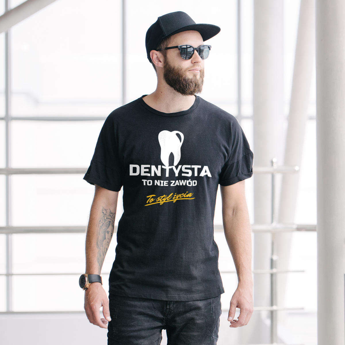Dentysta To Nie Zawód - To Styl Życia - Męska Koszulka Czarna
