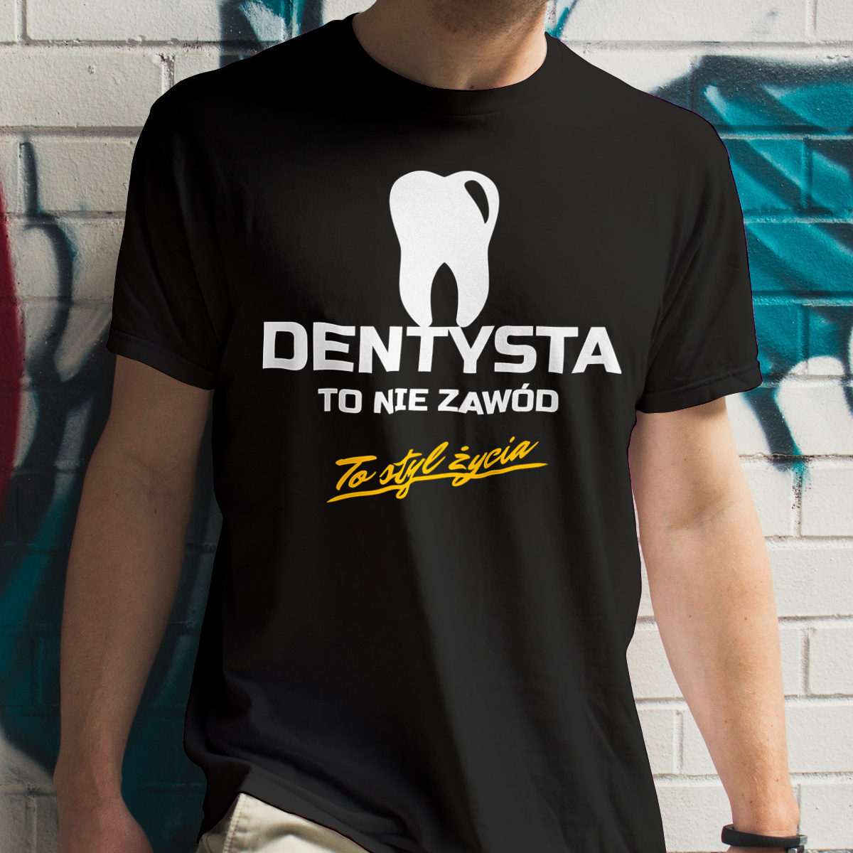 Dentysta To Nie Zawód - To Styl Życia - Męska Koszulka Czarna