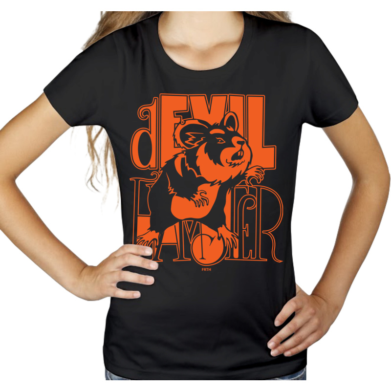 Devil Hamster - Damska Koszulka Czarna