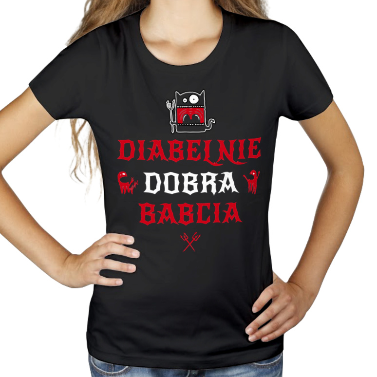 Diabelnie Dobra Babcia - Damska Koszulka Czarna