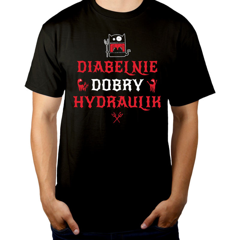 Diabelnie Dobry Hydraulik - Męska Koszulka Czarna