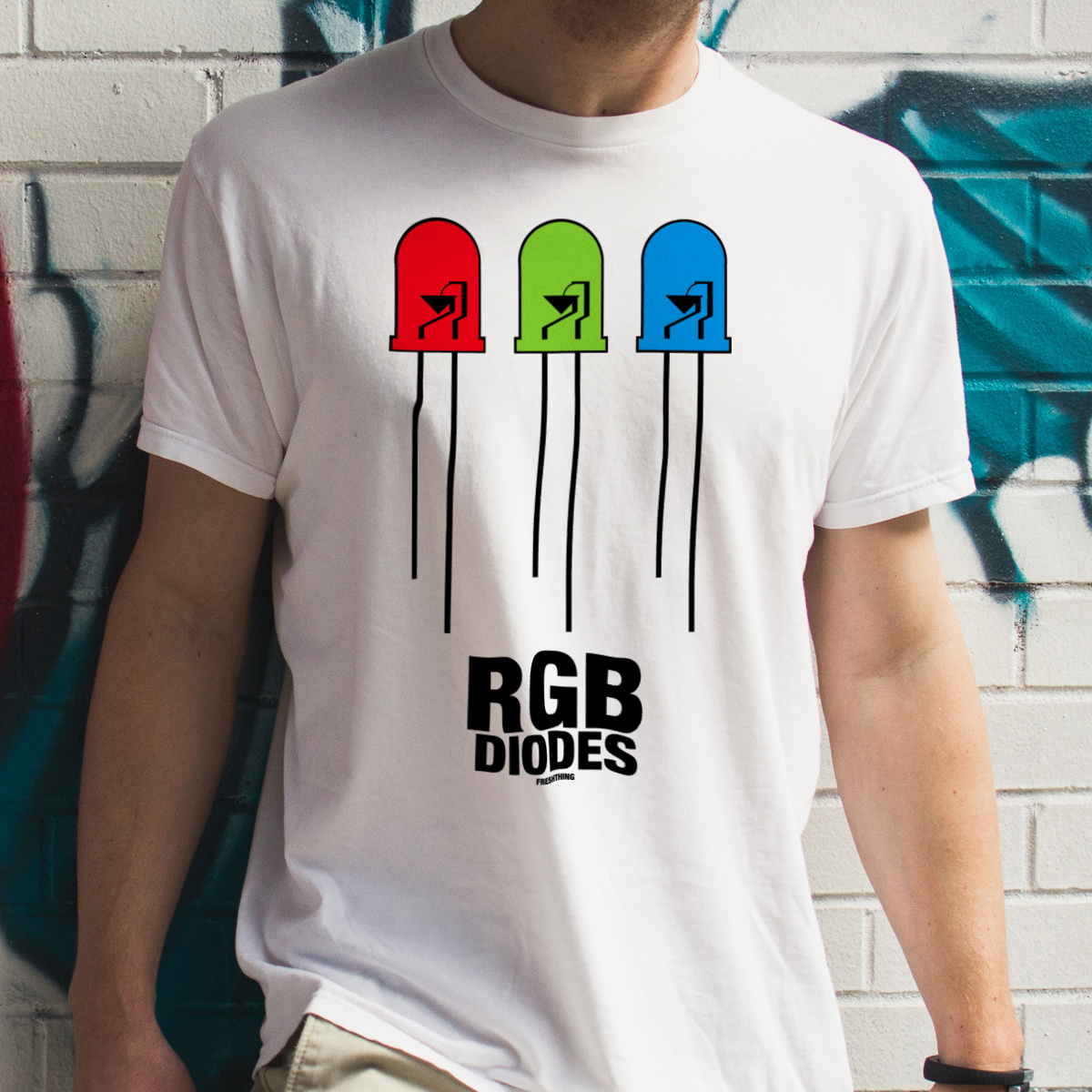 Dioda RGB - Męska Koszulka Biała