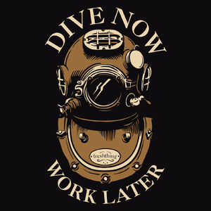 Dive Now Work Later - Męska Bluza Czarna