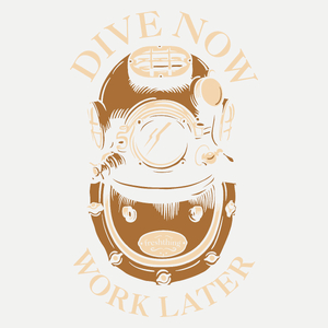 Dive Now Work Later - Damska Koszulka Biała