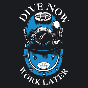 Dive Now Work Later - Damska Koszulka Czarna