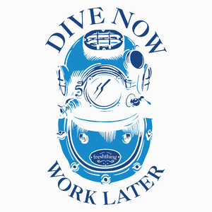 Dive Now Work Later - Poduszka Biała