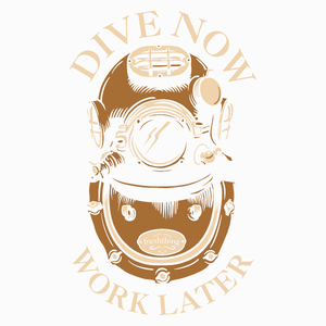 Dive Now Work Later - Poduszka Biała