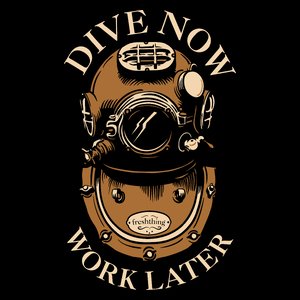 Dive Now Work Later - Torba Na Zakupy Czarna