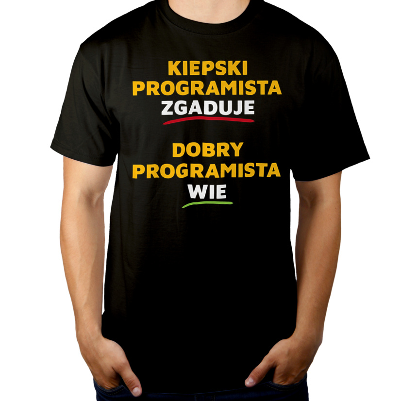 Dobry Programista Wie A Nie Zgaduje - Męska Koszulka Czarna