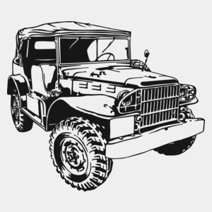 Dodge Prestone Jeep - Męska Koszulka Biała