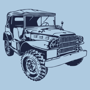 Dodge Prestone Jeep - Męska Koszulka Błękitna