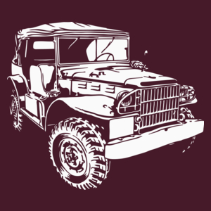Dodge Prestone Jeep - Męska Koszulka Burgundowa