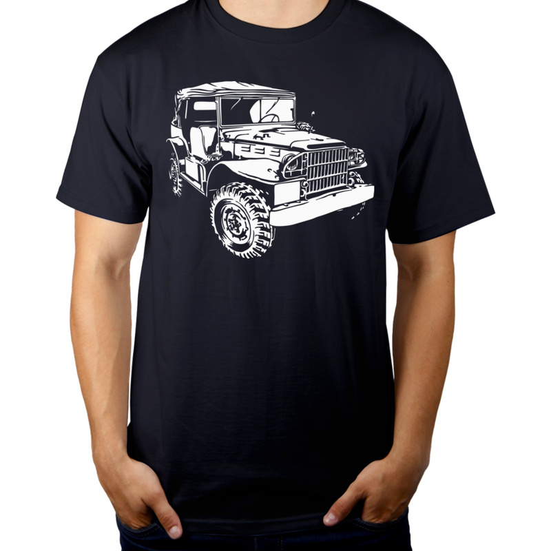 Dodge Prestone Jeep - Męska Koszulka Ciemnogranatowa
