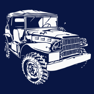 Dodge Prestone Jeep - Męska Koszulka Ciemnogranatowa