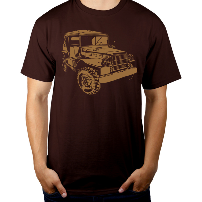 Dodge Prestone Jeep - Męska Koszulka Czekoladowa