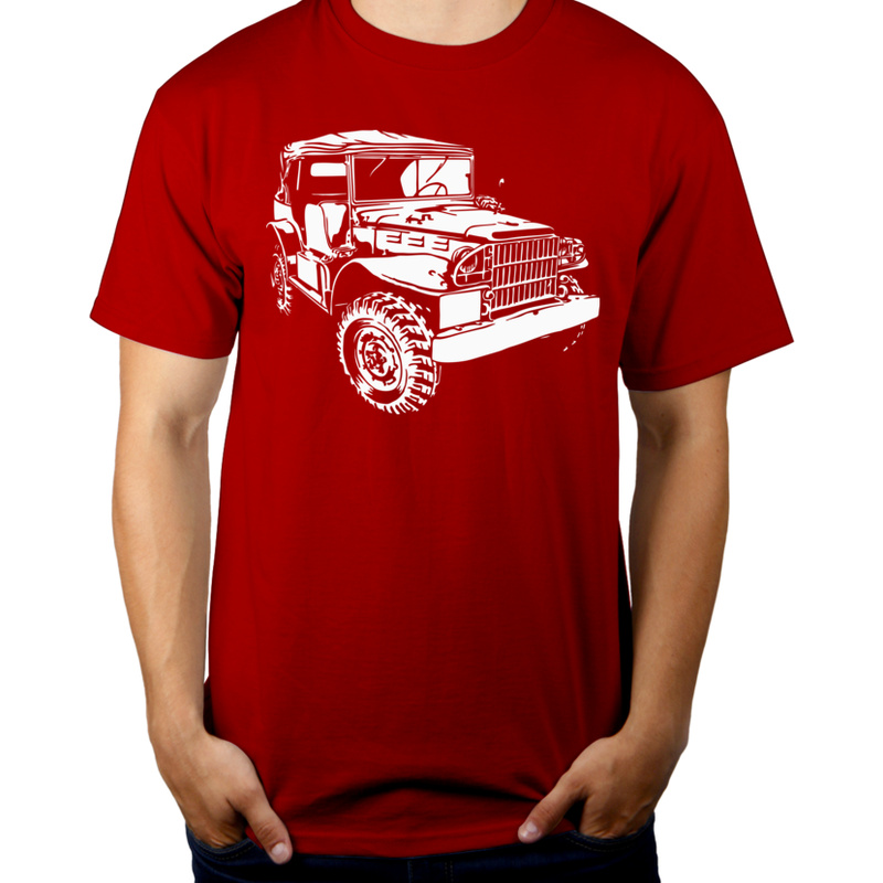 Dodge Prestone Jeep - Męska Koszulka Czerwona