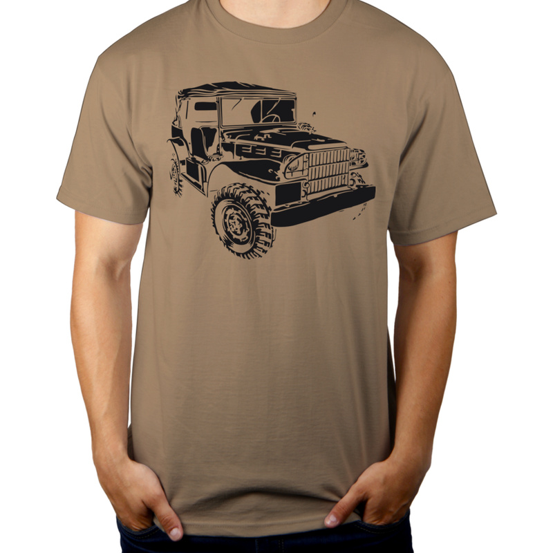 Dodge Prestone Jeep - Męska Koszulka Jasno Szara