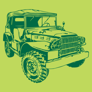 Dodge Prestone Jeep - Męska Koszulka Jasno Zielona
