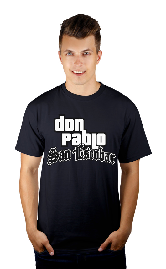 Don Pablo San Escobar - Męska Koszulka Ciemnogranatowa