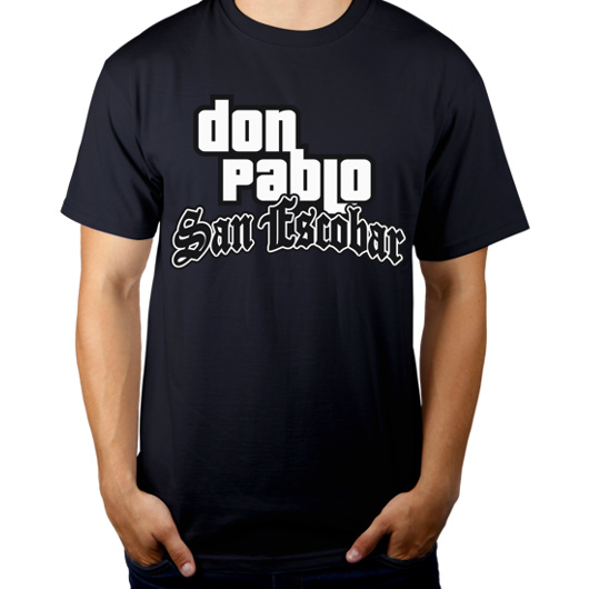 Don Pablo San Escobar - Męska Koszulka Ciemnogranatowa