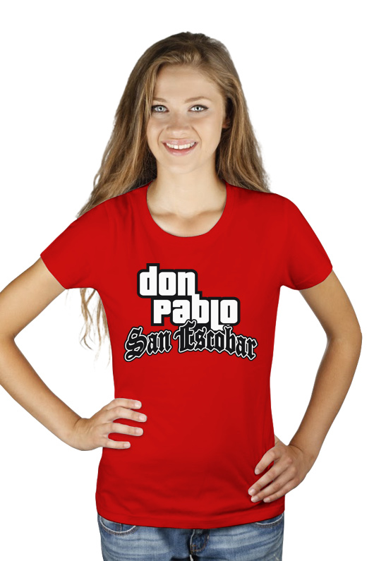 Don Pablo San Escobar - Damska Koszulka Czerwona