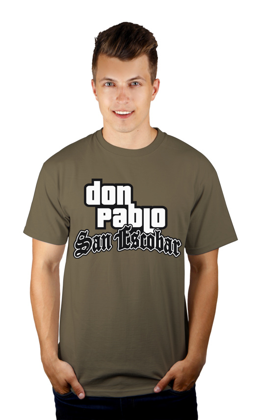 Don Pablo San Escobar - Męska Koszulka Khaki