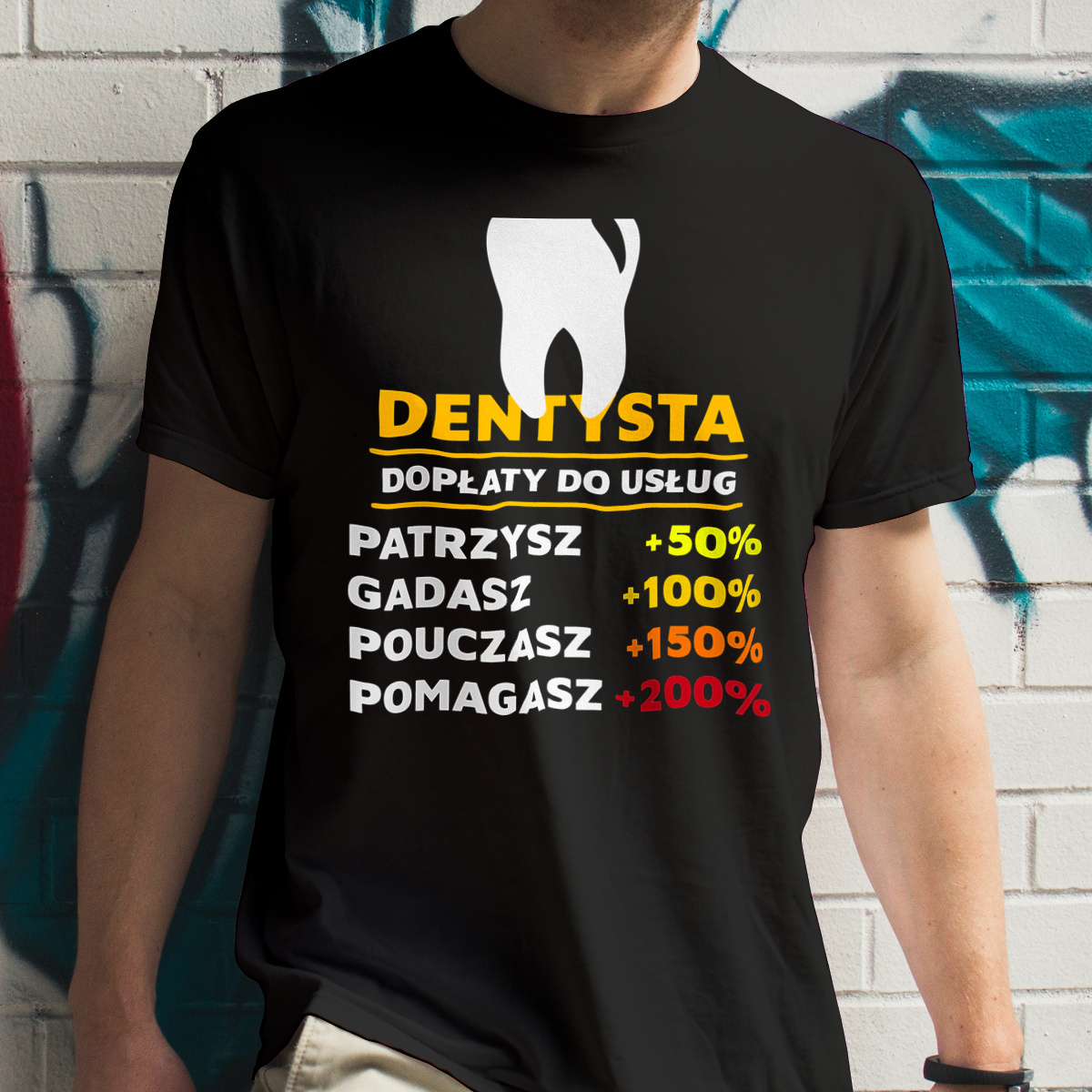Dopłaty Do Usług Dentysta - Męska Koszulka Czarna