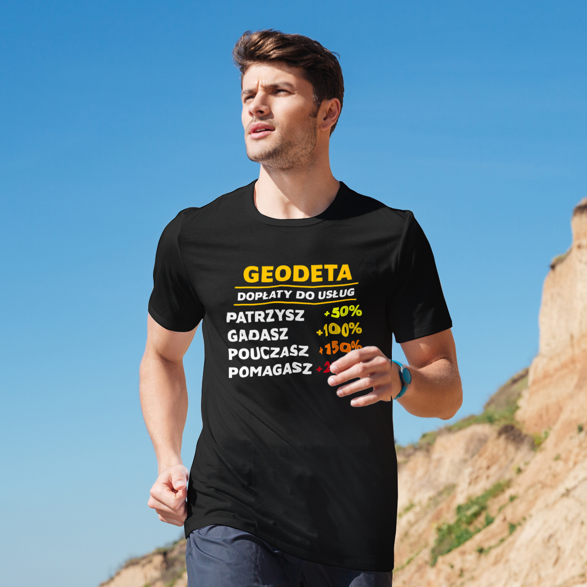 Dopłaty Do Usług Geodeta - Męska Koszulka Czarna