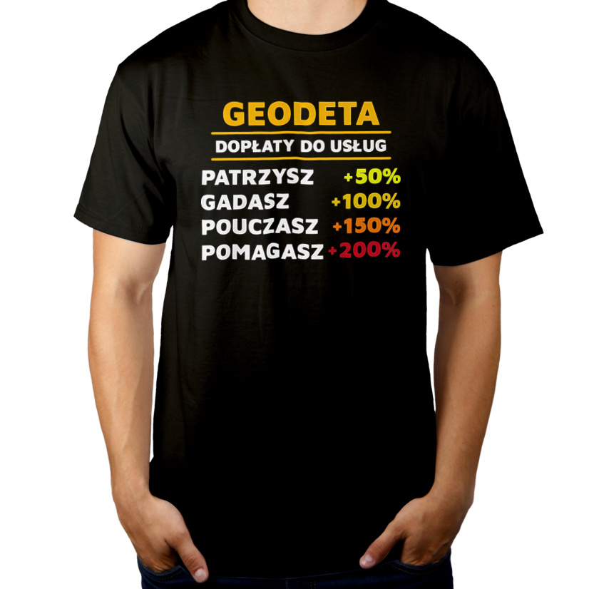 Dopłaty Do Usług Geodeta - Męska Koszulka Czarna