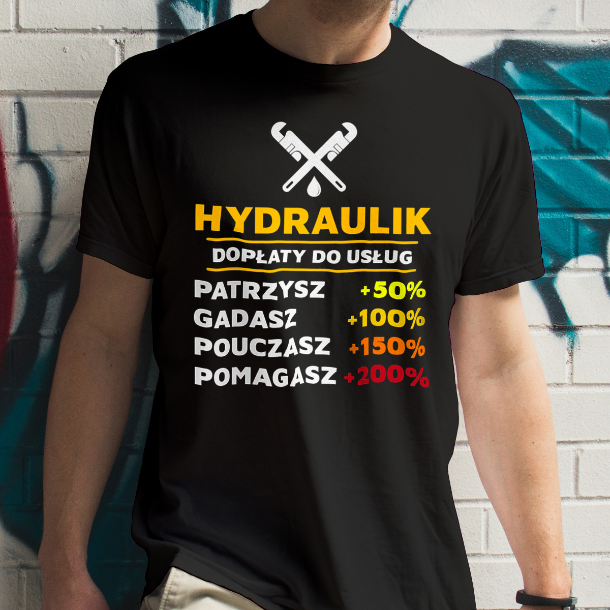 Dopłaty Do Usług Hydraulik - Męska Koszulka Czarna
