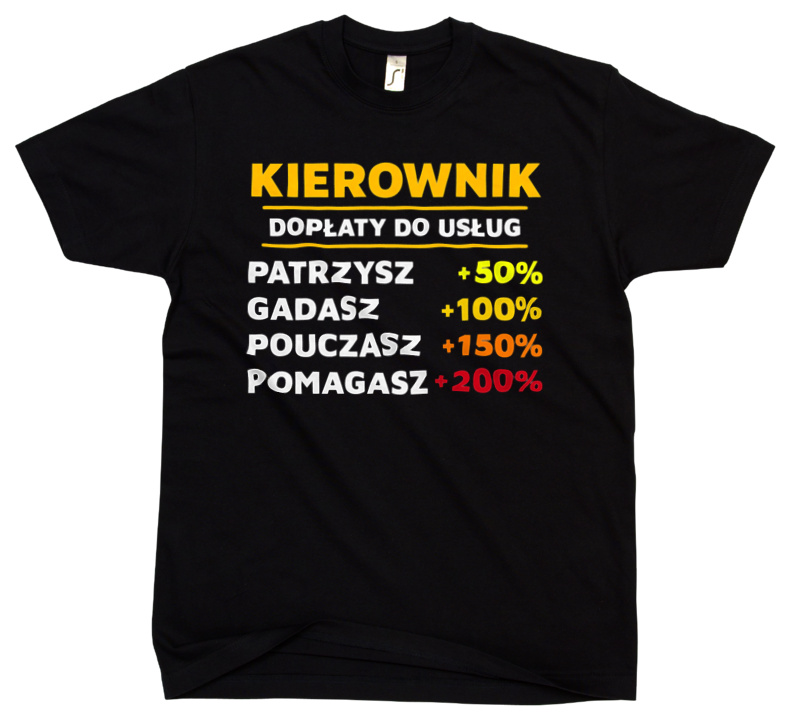 Dopłaty Do Usług Kierownik - Męska Koszulka Czarna