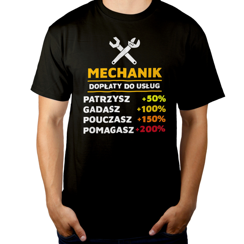 Dopłaty Do Usług Mechanik - Męska Koszulka Czarna