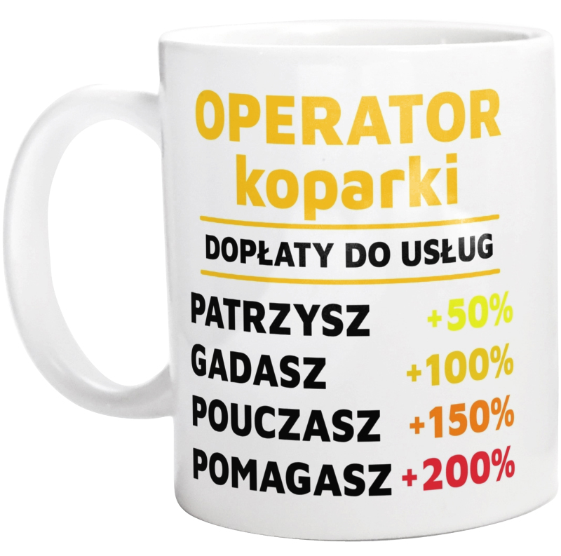Dopłaty Do Usług Operator Koparki - Kubek Biały