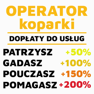 Dopłaty Do Usług Operator Koparki - Poduszka Biała